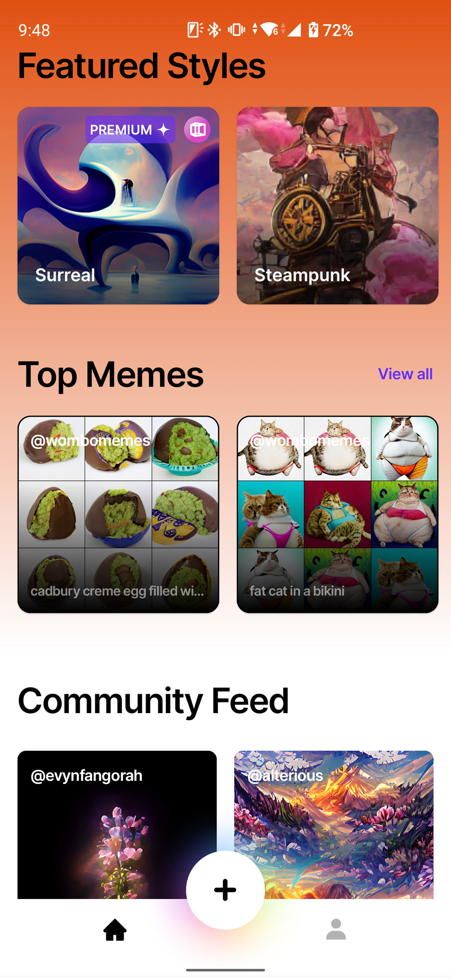 他のユーザーが生成した画像を見ていける