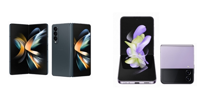 左：「Galaxy Z Fold4」、右：「Galaxy Z Flip4」