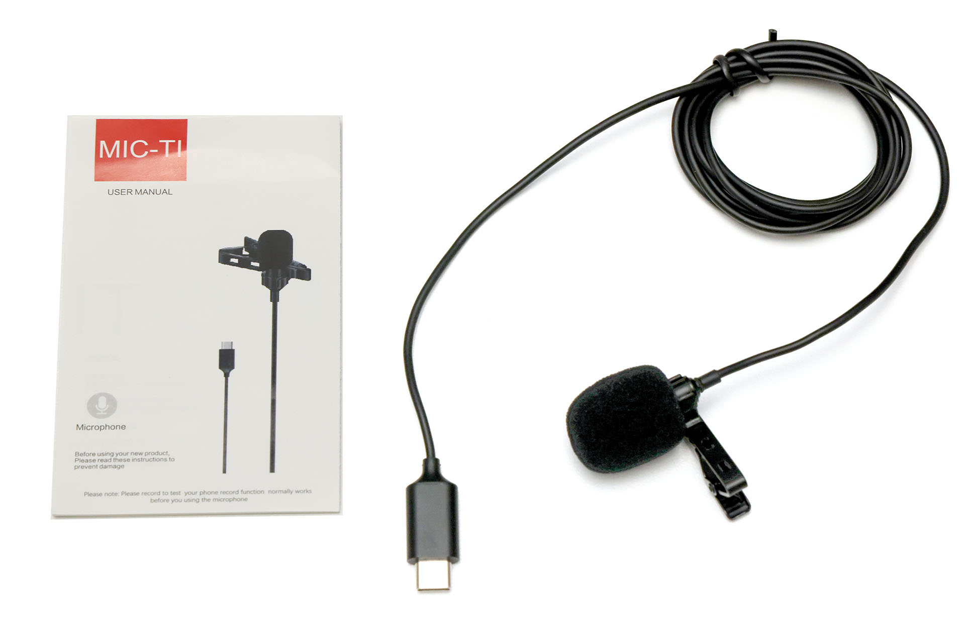 USB-C接続のピンマイクが出てきた。購入した記憶も使った記憶も消失している。