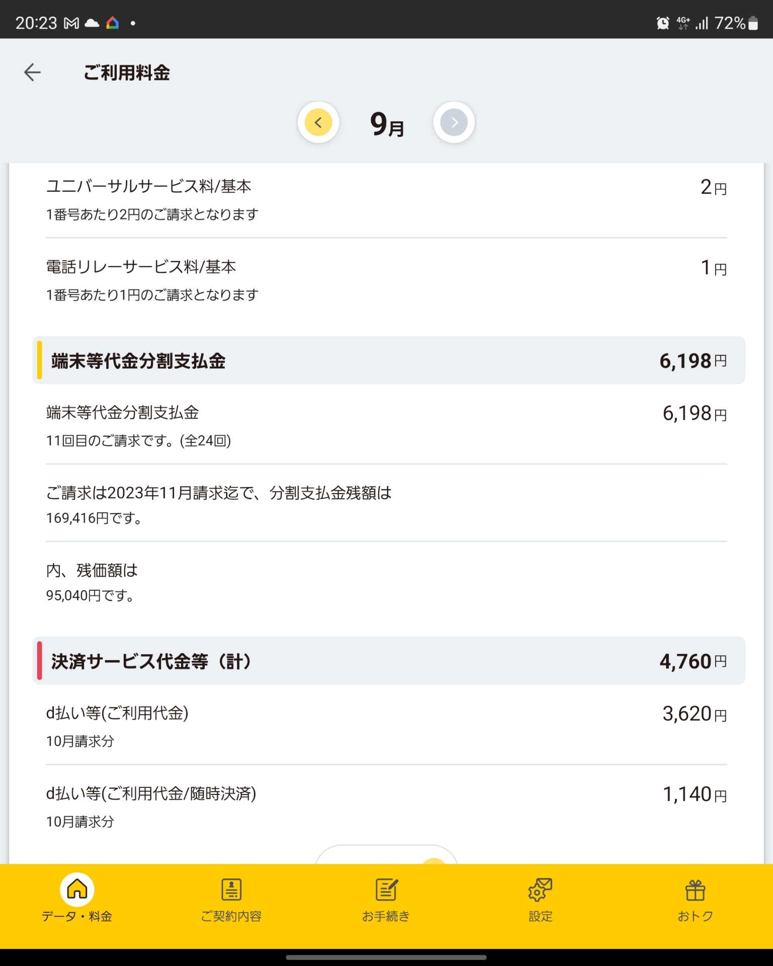 残債は約17万円。いつでもカエドキプログラムの残価は約9万5000円、早期利用特典は1200円で、差し引きすれば何とか機種変更はできそうだ