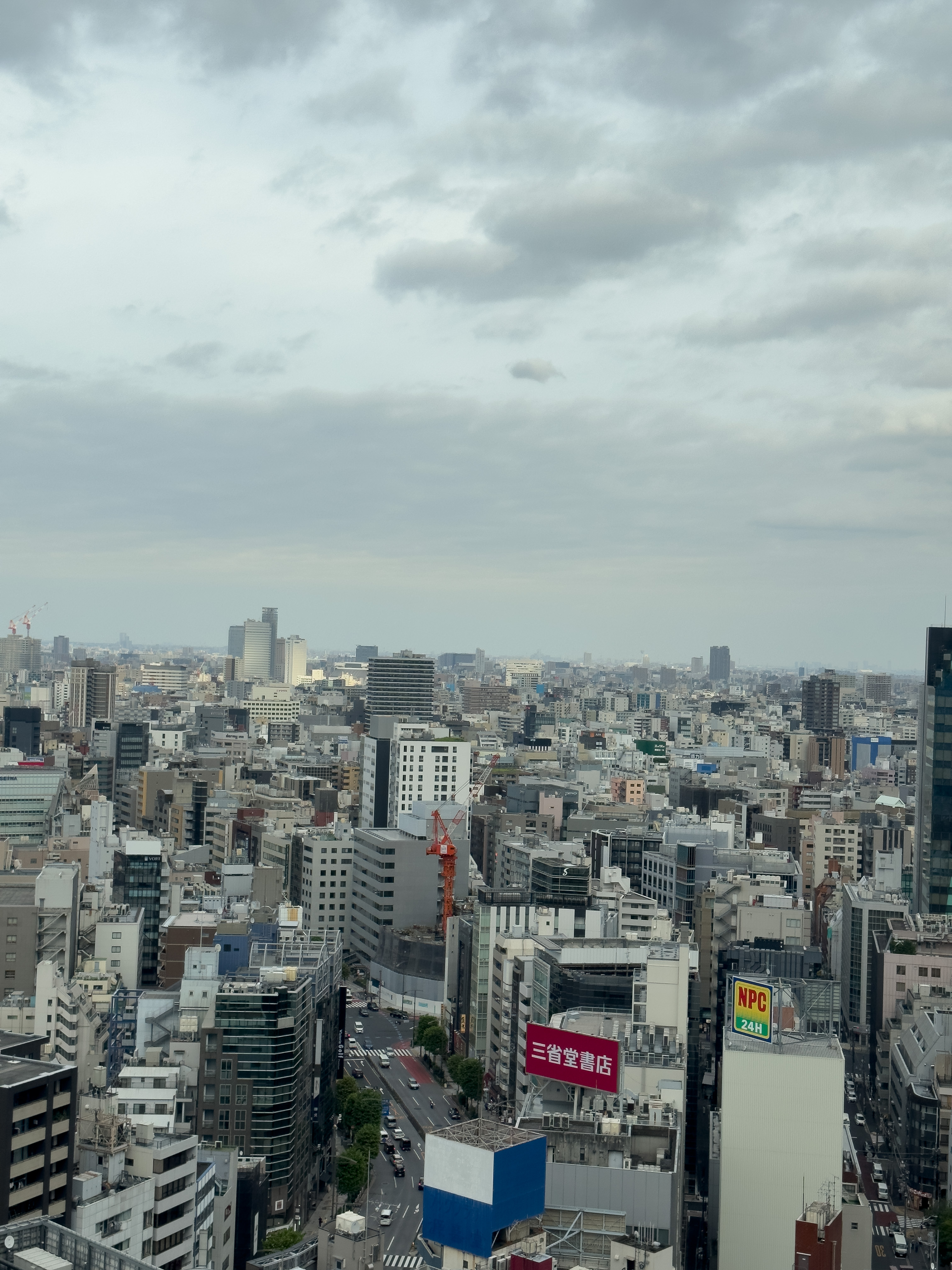 iPhone 14 Proによる2倍デジタルズーム写真。中央の看板の「Victoria」の文字がうっすら読めるレベル