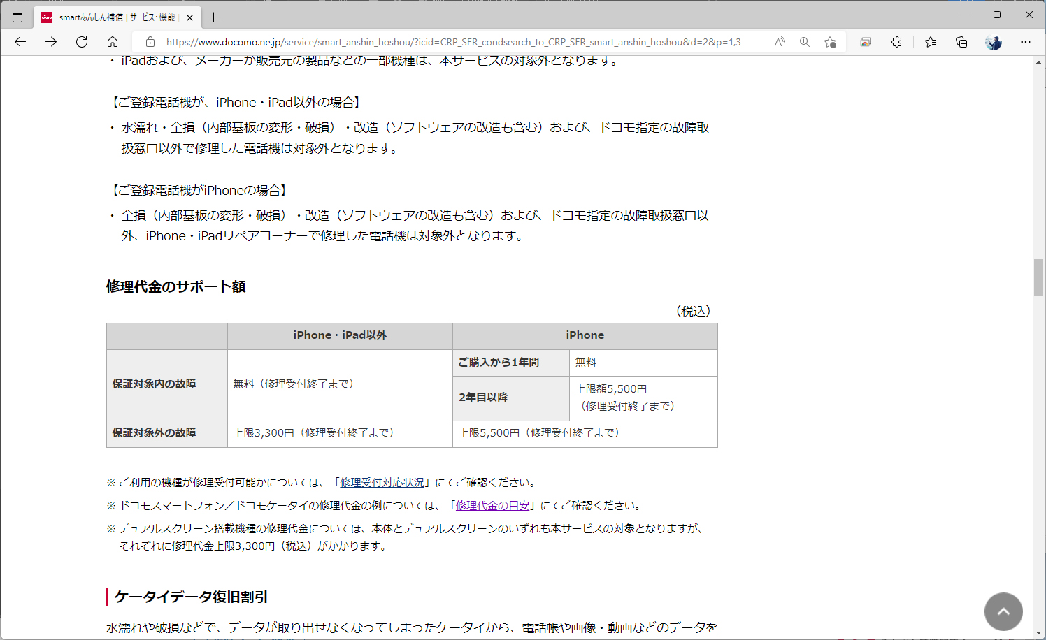 修理も可能だが、こちらの上限は5500円とApple Care+加入時の修理費より、やや割高だ