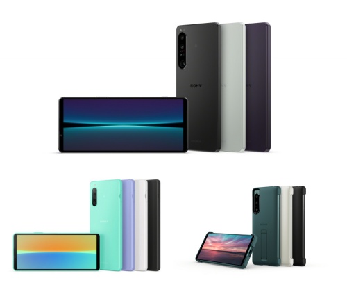 上「Xperia 1 IV」下右「Xperia 5 IV」下左「Xperia 10 IV」