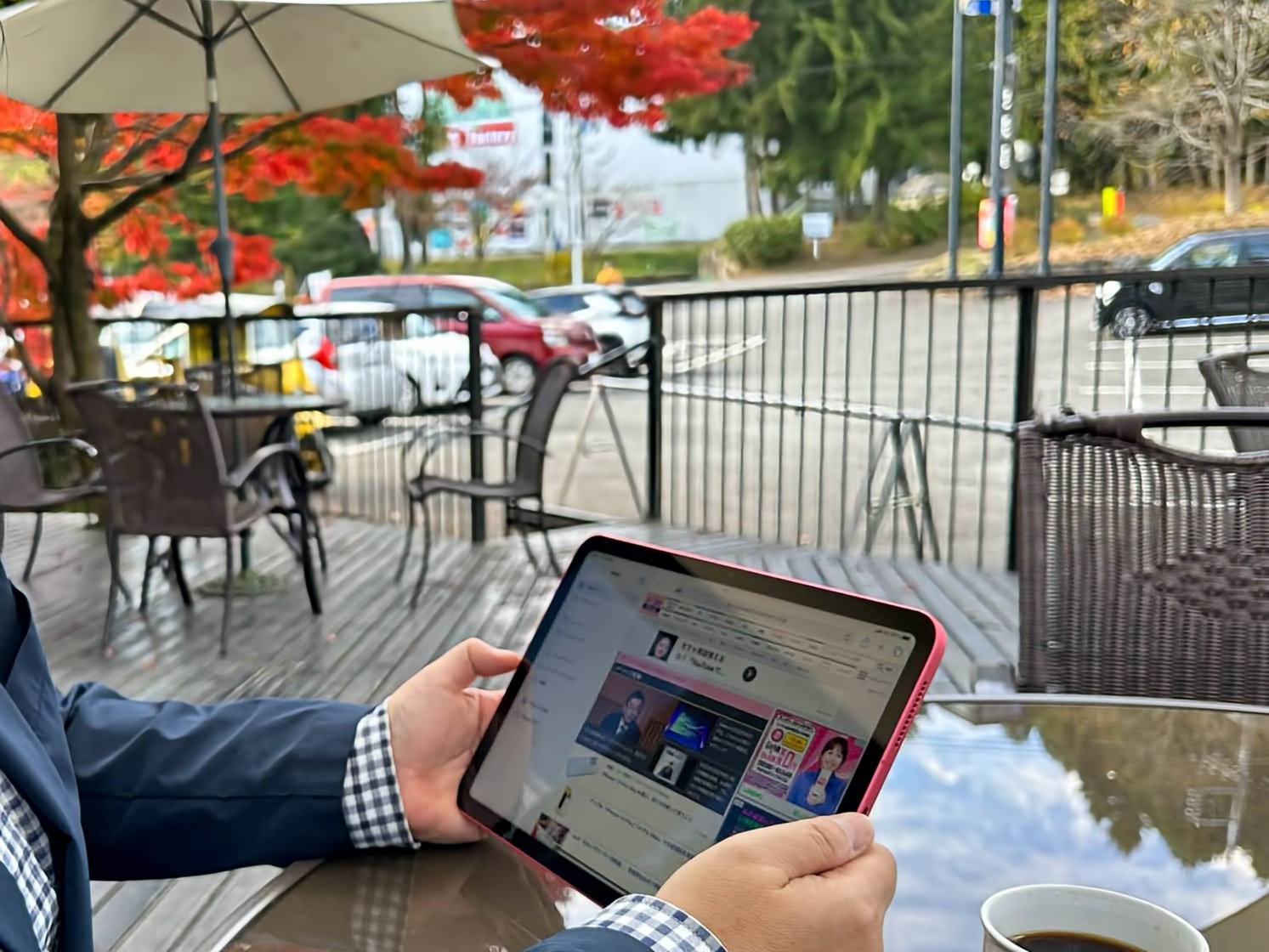 Wi-Fiの電波が届きにくいテラス席も、モバイル通信が使えれば安心