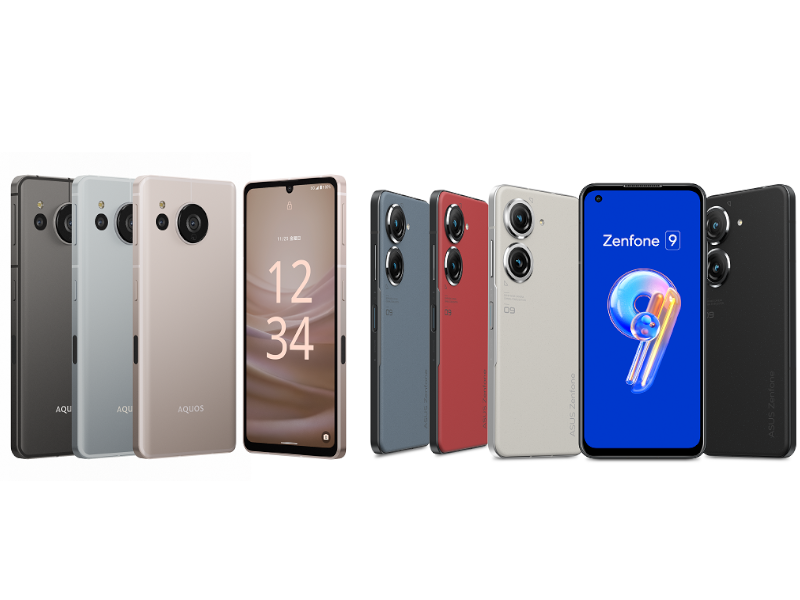 左＝AQUOS sense7。右＝Zenfone 9