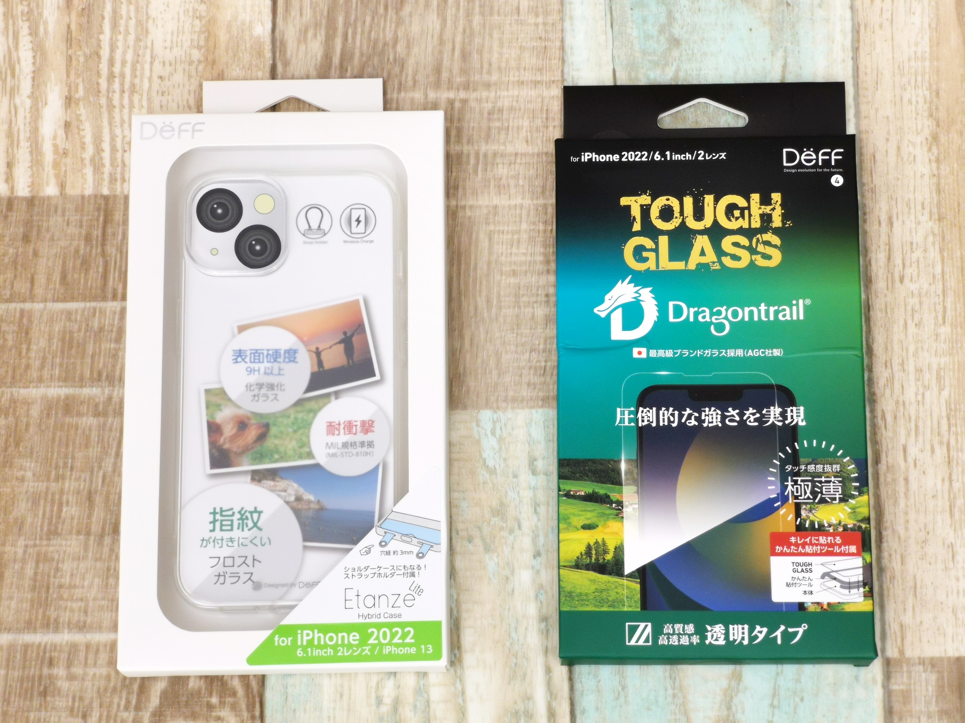 今回はDeffでそろえてみた。ケースは「Hybrid Clear Case Etanze Lite」、ガラスフィルムは「TOUGH GLASS」