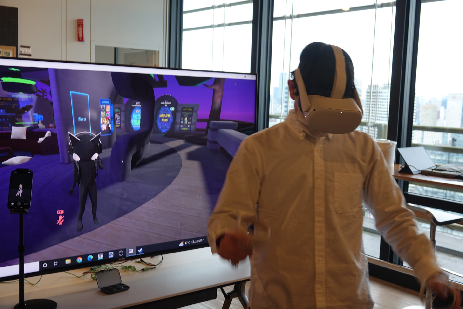 VRゴーグルとの併用例