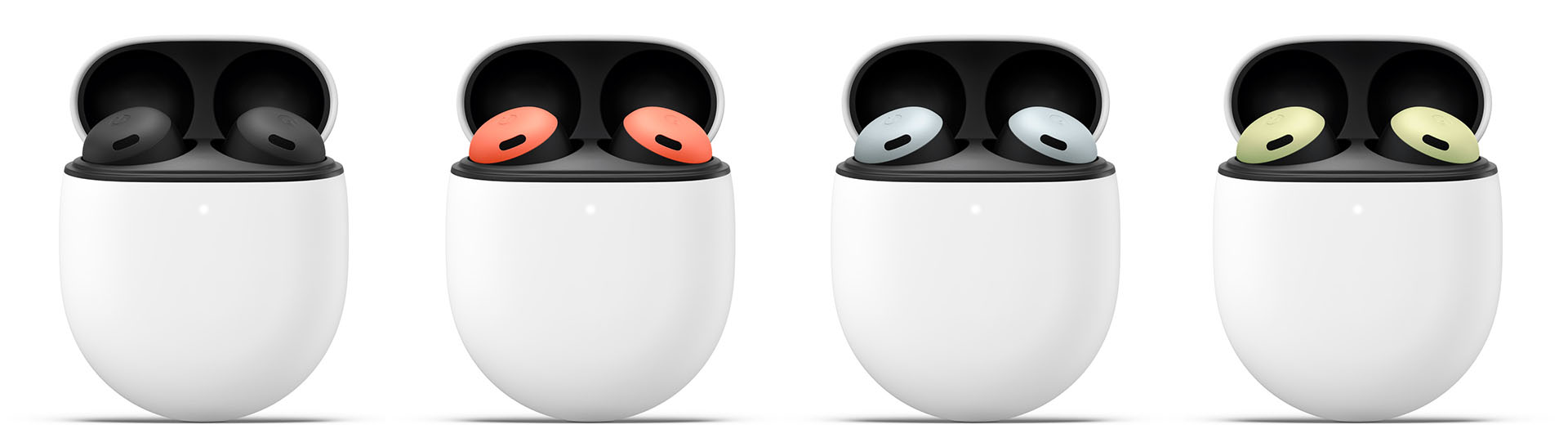 Pixel Buds Proのカラーは、Charcoal、Coral、Fog、Lemongrassの4色。ただしケースはややグレーのホワイトで共通品のようだ