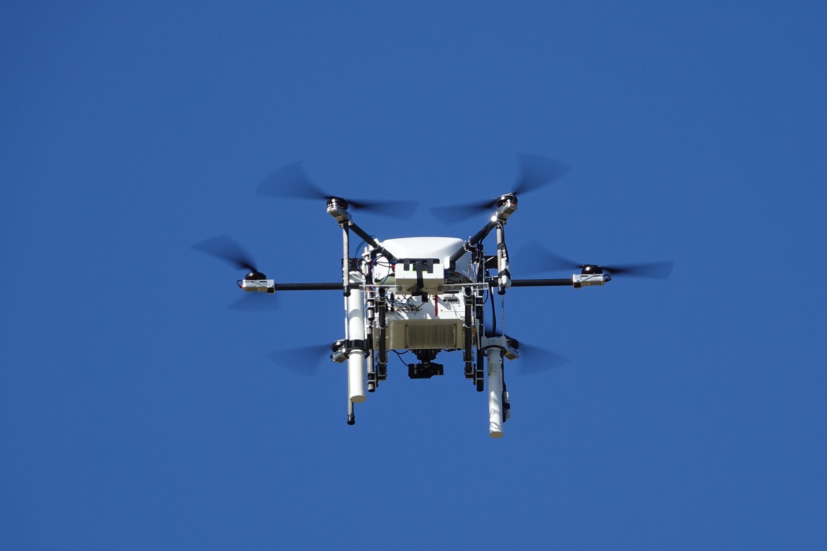 飛行しているところ