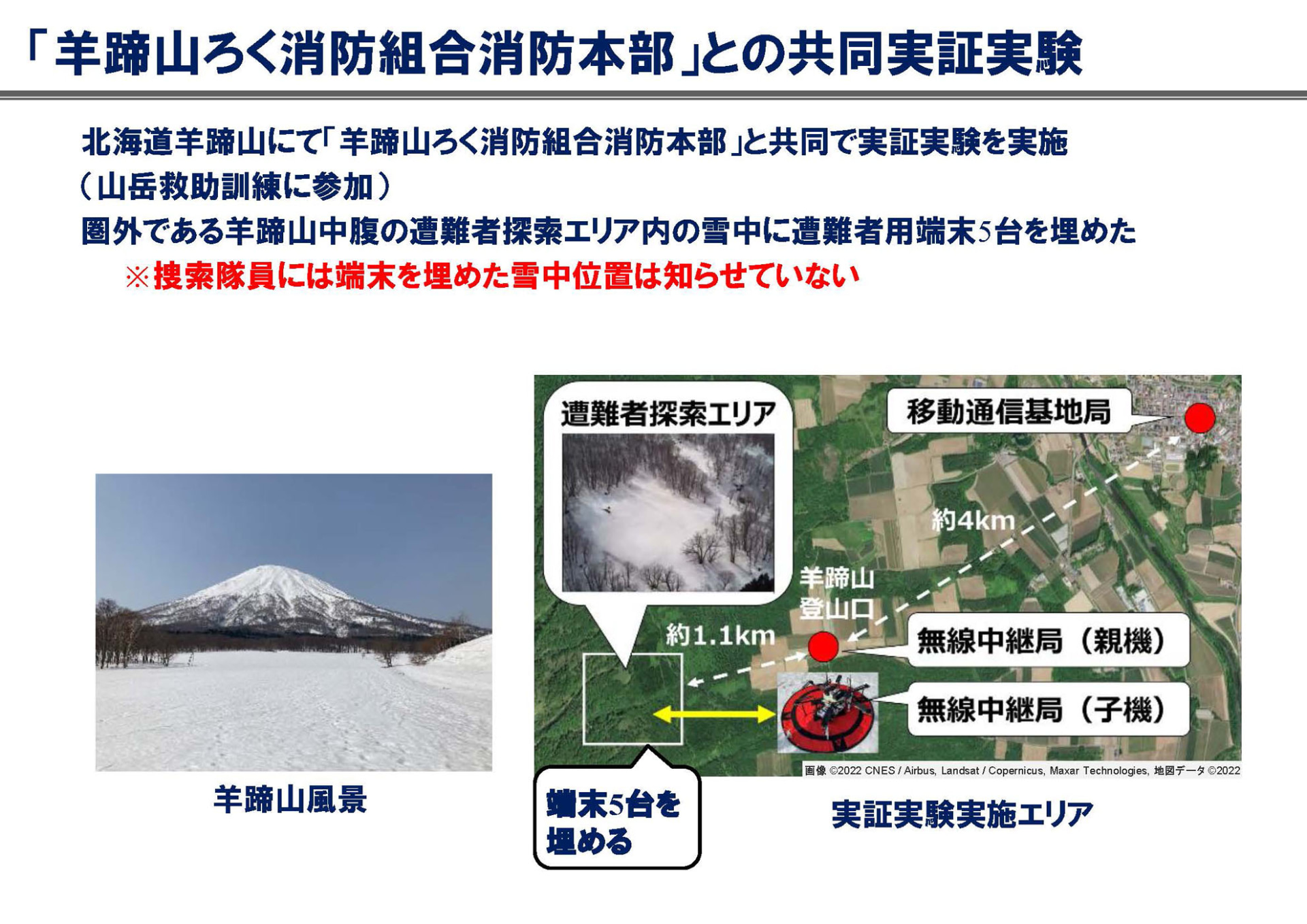 共同実証実験の結果、雪中でも有効性が確認できた