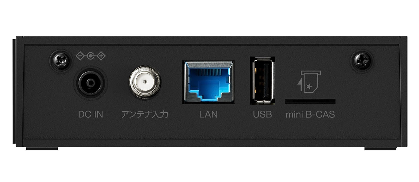 Xit AirBoxの背面。Wi-Fiルーターとは有線接続する必要がある。USBポートにHDDなどをつなげば、番組を録画することができる。専用クラウド上に録画するクラウド録画機能も搭載。