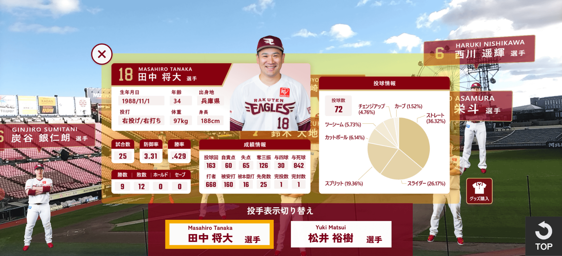 選手情報（投手）