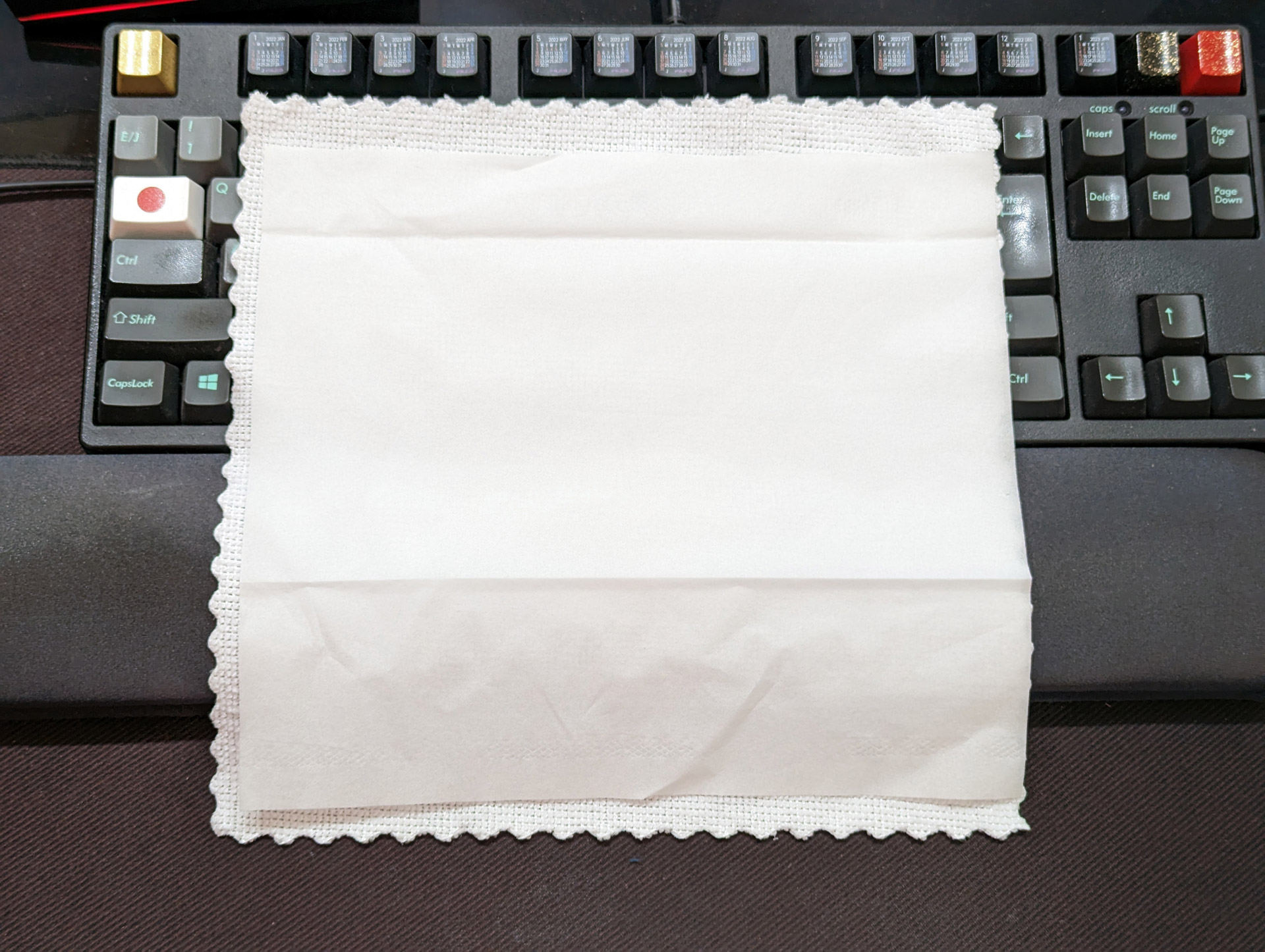 上に普通のティッシュを載せてみた。ちょっとだけ大きい程度だ