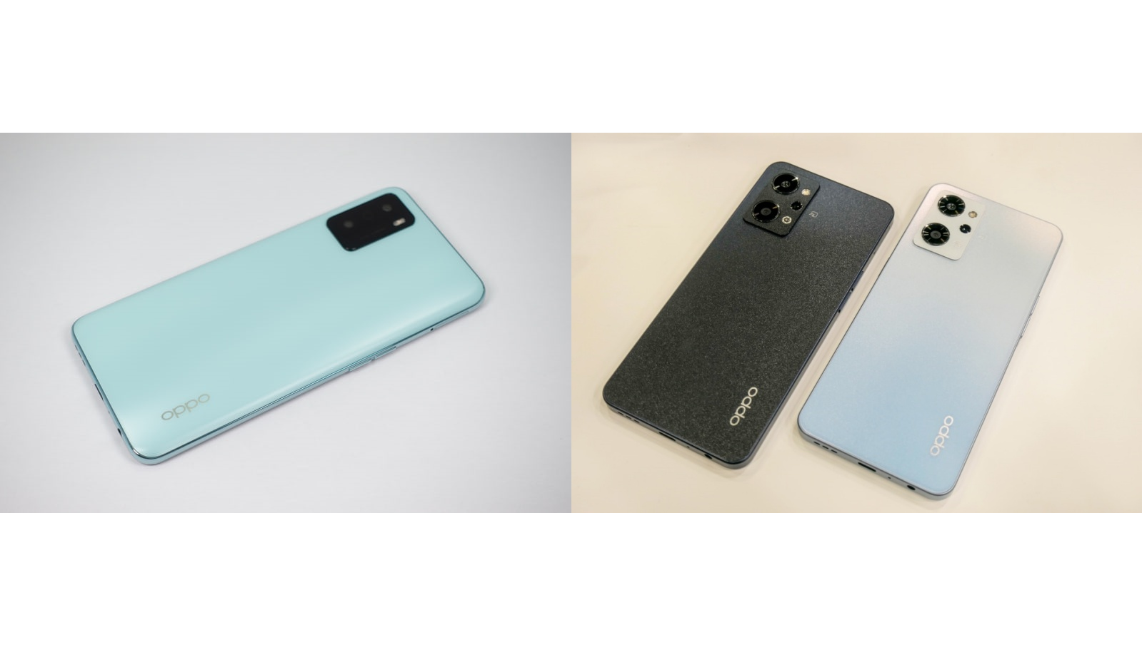 右が「OPPO Reno7 A」左が「OPPO A55s 5G」