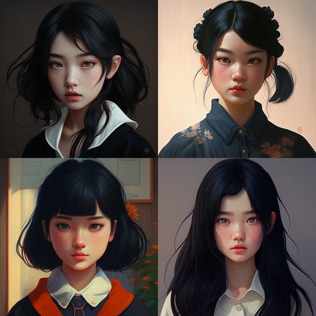 ひとつ前のバージョンであるMidjourney V4による生成結果。これはこれとしてアーティスティックで非常にイイ。