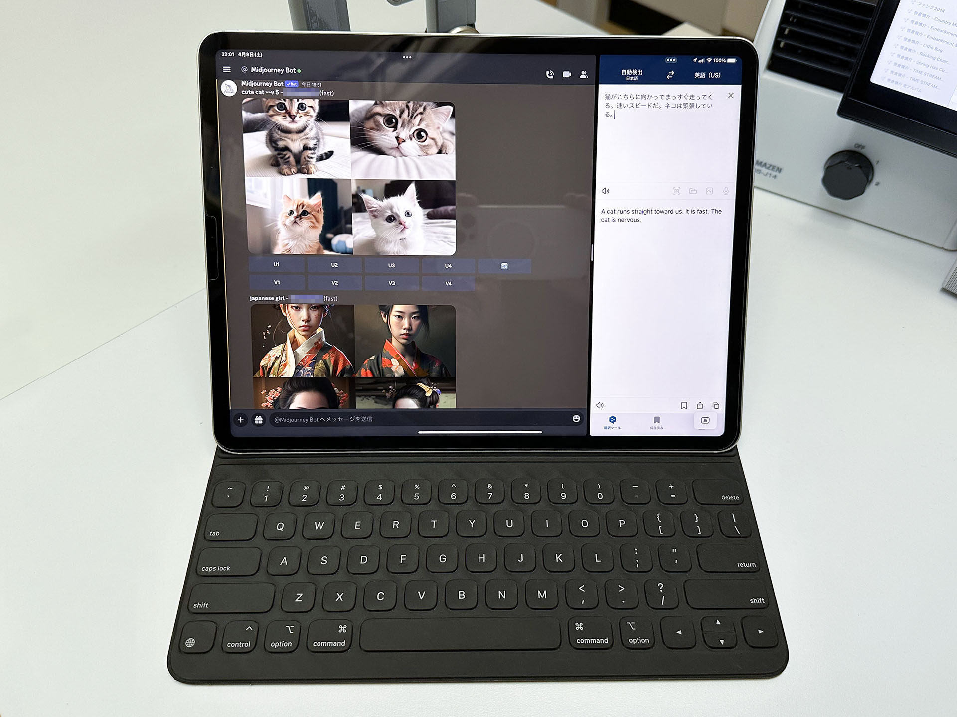 Smart Keyboard Folioと併用しているので、文字入力もスムーズだ。音声入力もときどき使用。