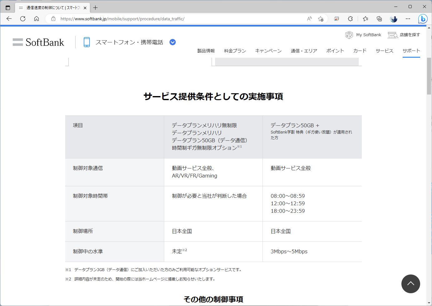 ネットワークの状況によっては、制限がかかる可能性も示唆されている