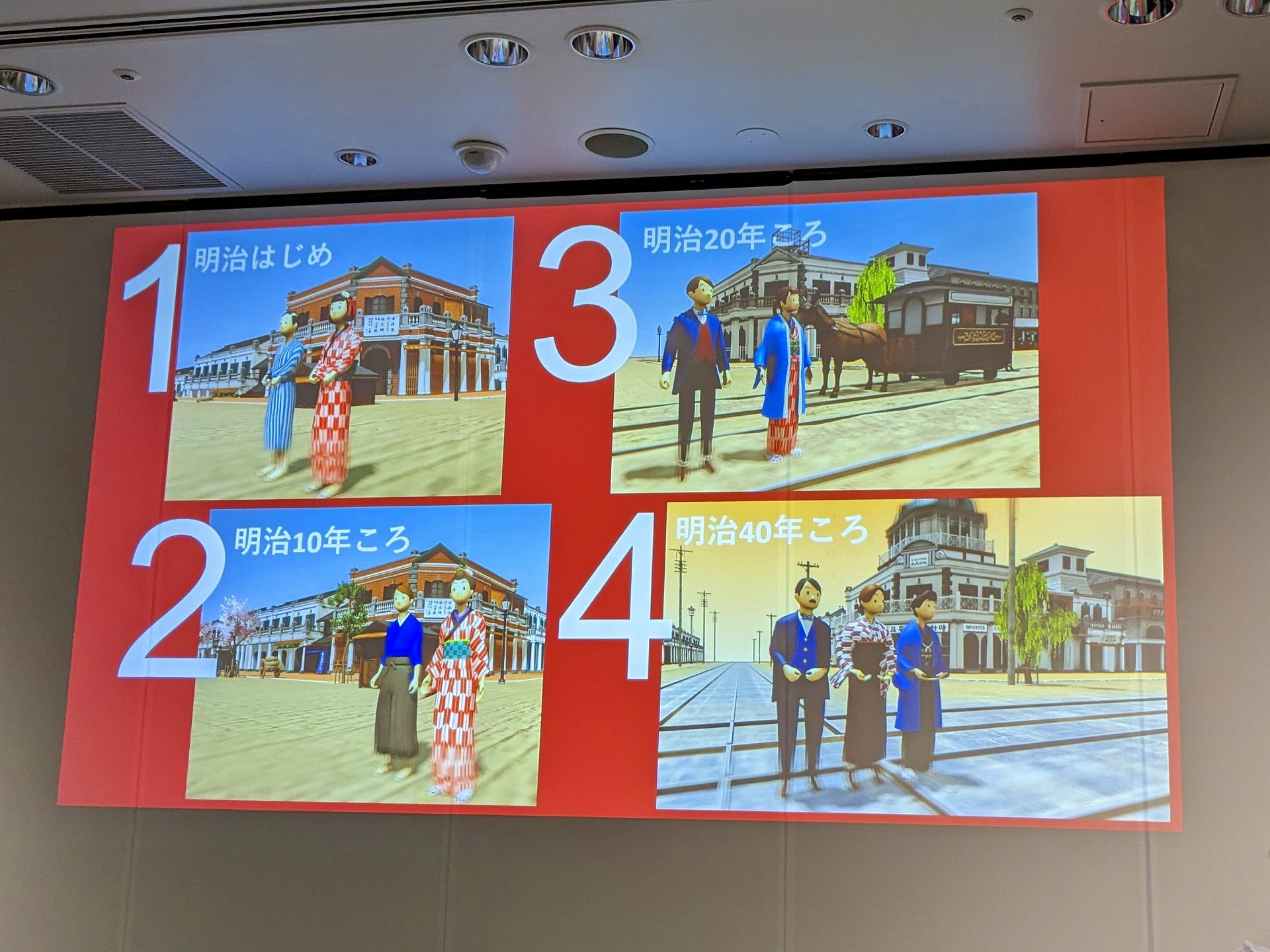 街並みや格好から文明開化が見えてくる