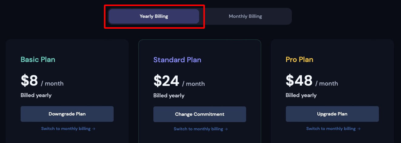 1年ぶん一括支払いだと、各プランとも20％引きとなる。