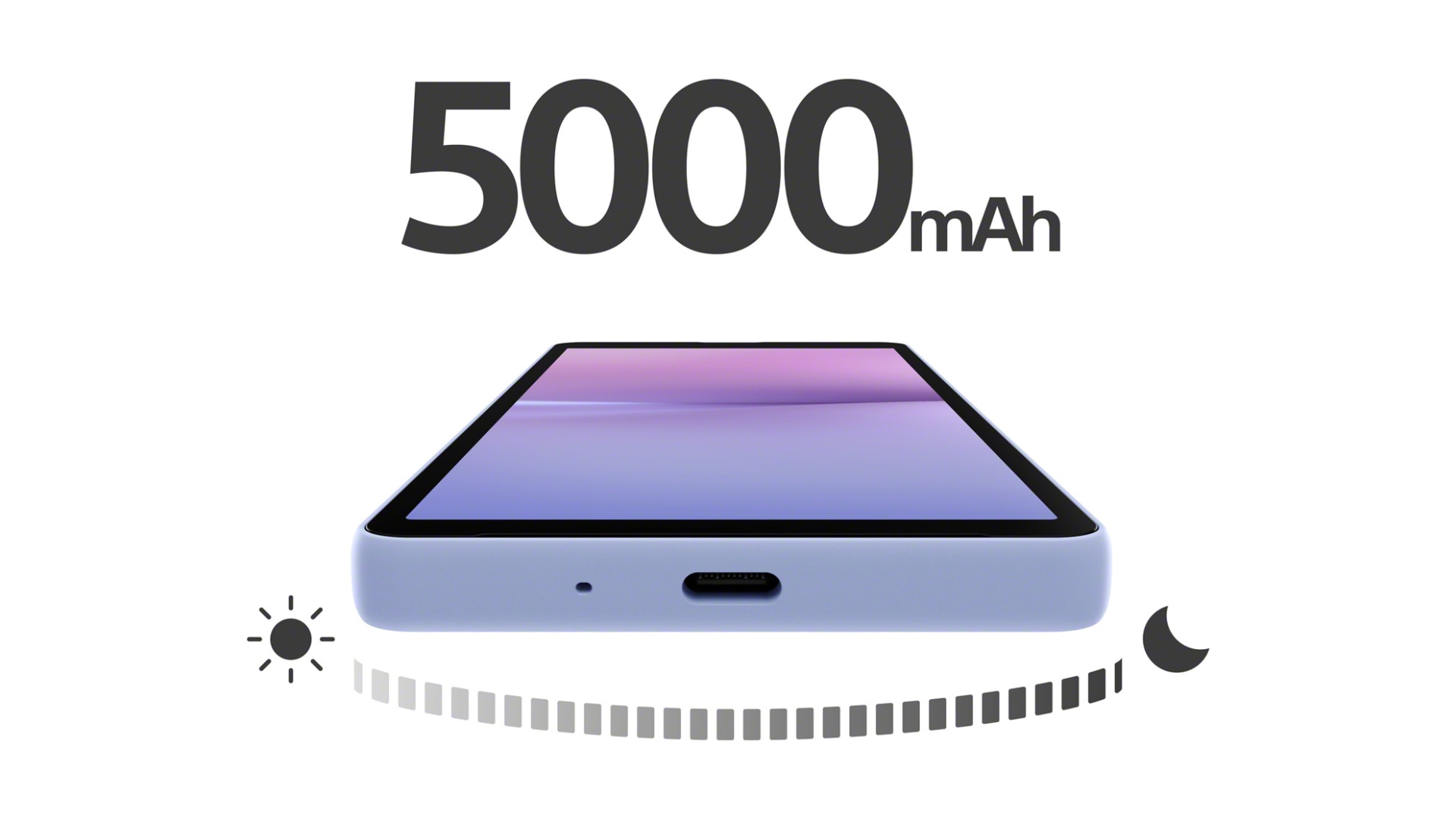 5000mAhの大容量バッテリー