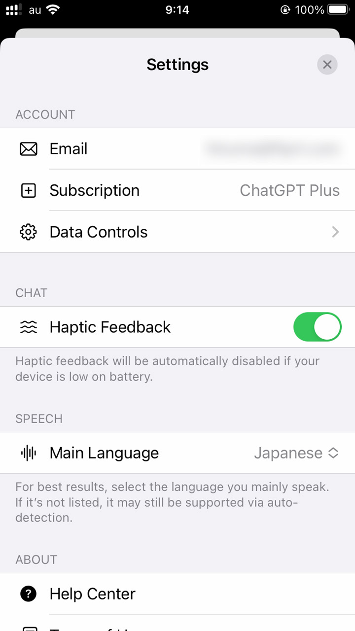 音声認識の優先言語は設定画面の「Main Language」で指定できる