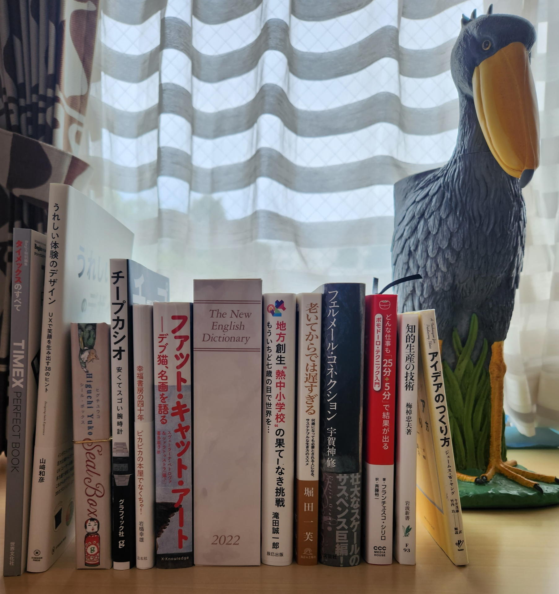我が家のブックコレクション系にはアプリのパッケージも、重厚長大な英語辞書もアウェイ感満載だ