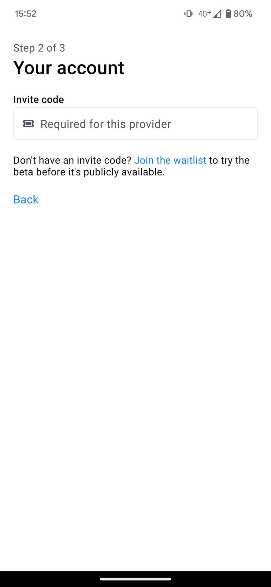 次に受け取った招待コードを入力