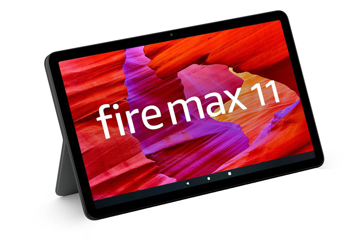 カバーによりFire Max 11がこんな感じで自立する。