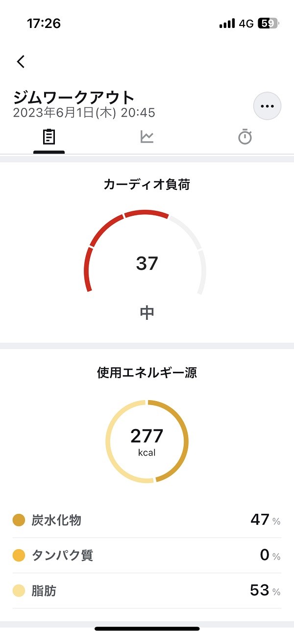 アクティビティ結果も、大きな画面で確認できる
