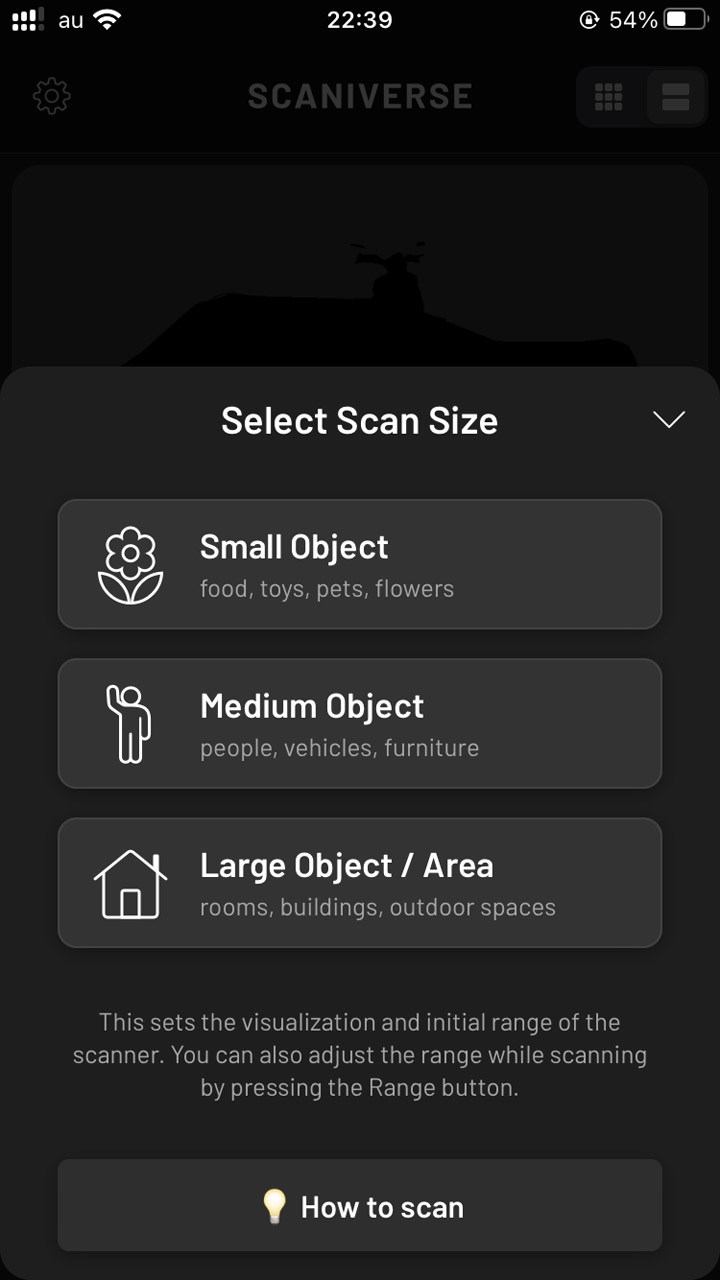 被写体のだいたいの大きさを選択