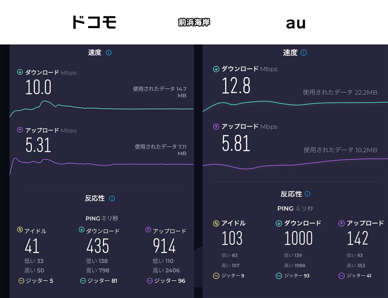 前浜海岸での計測結果