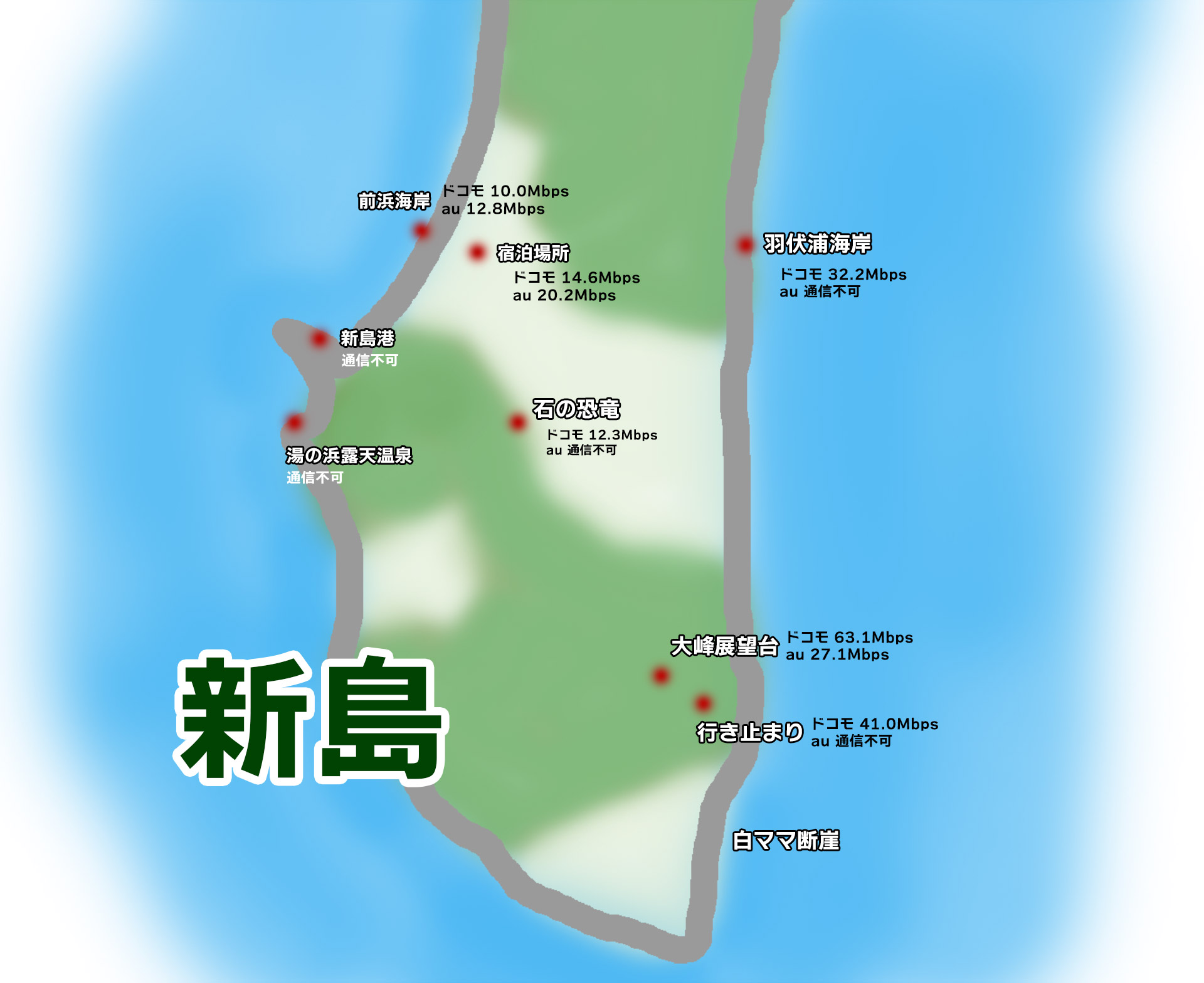 計測結果をざっくりした地図にざっくりとまとめてみた