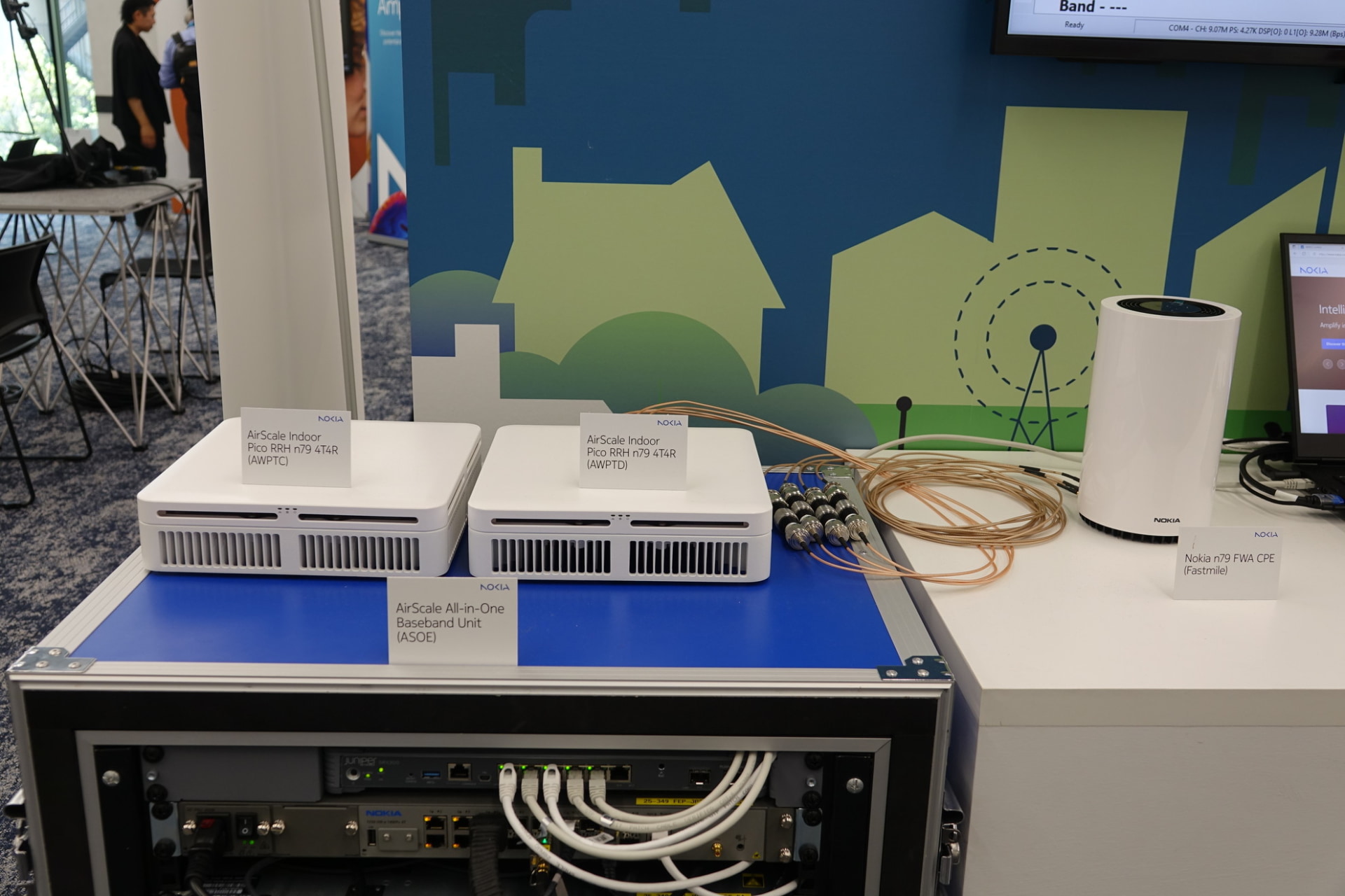 ローカル5G向け製品群。機器の小型化を図りつつも高性能化が実現している