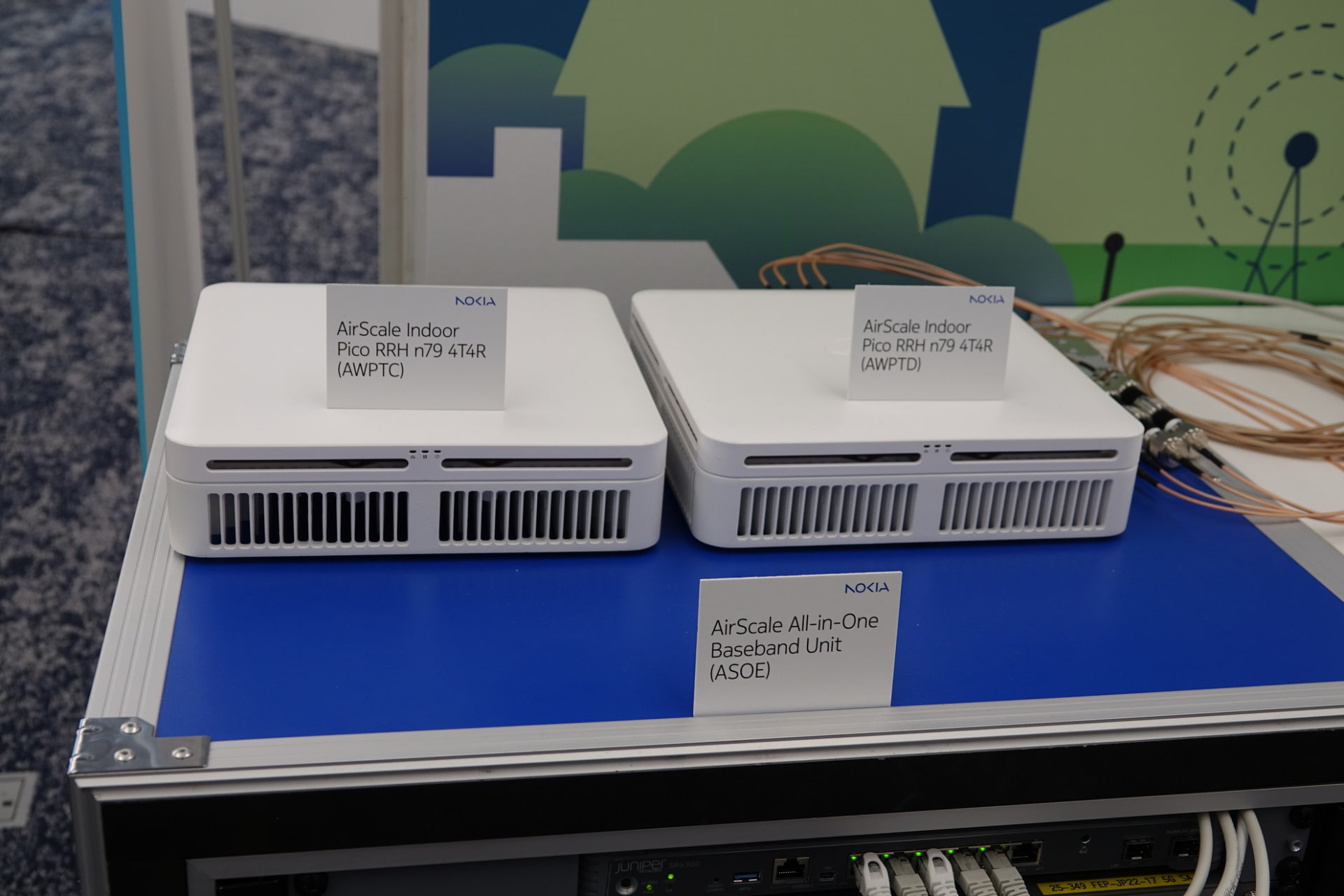ローカル5G向け製品群。機器の小型化を図りつつも高性能化が実現している