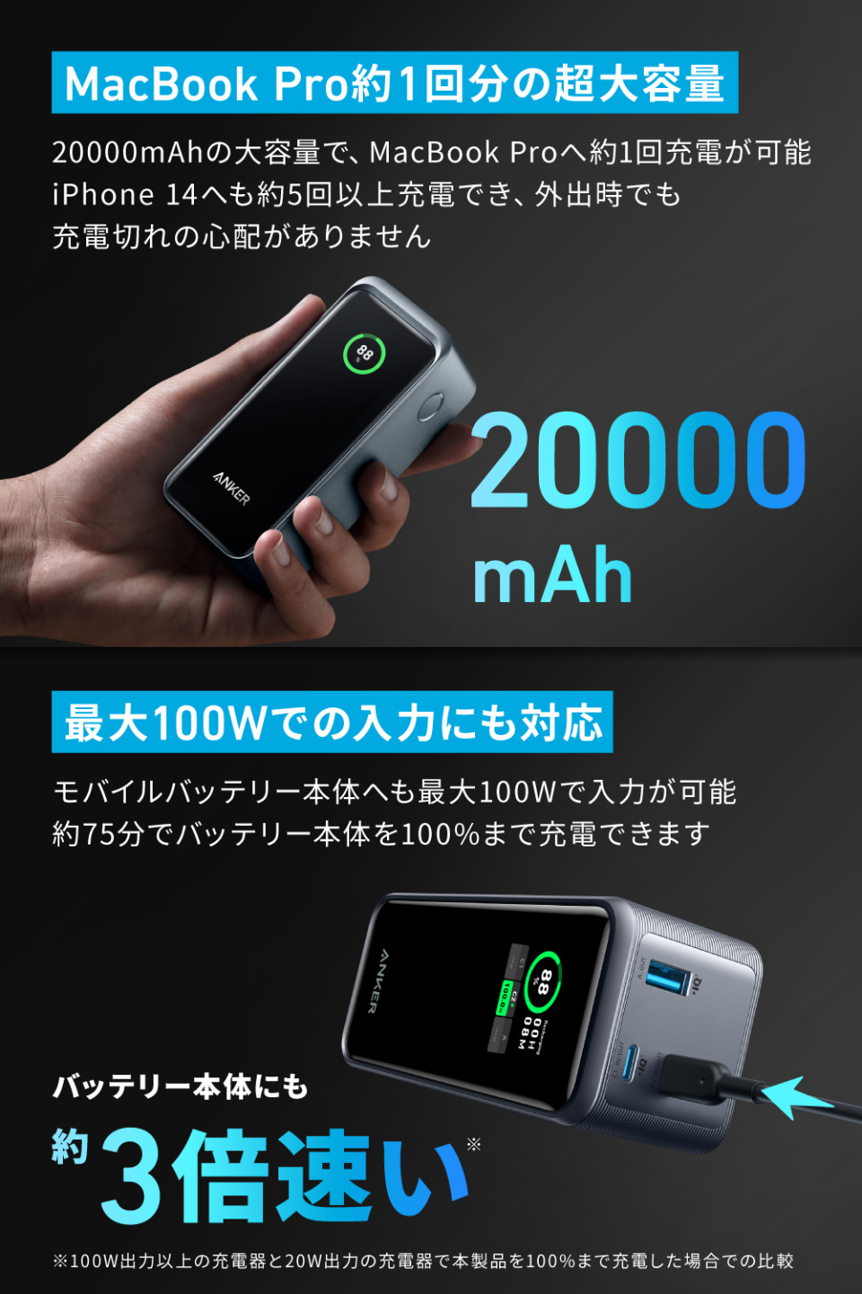 更に値下げ Anker Prime Power Bank 20000mAh 新品 Anker Prime Power Bank (20000mAh, 200W) | モバイルバッテリー