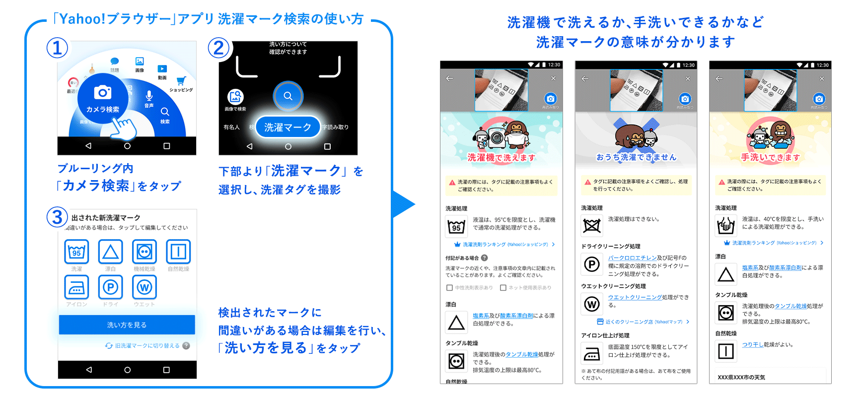 「洗濯マーク検索」使い方
