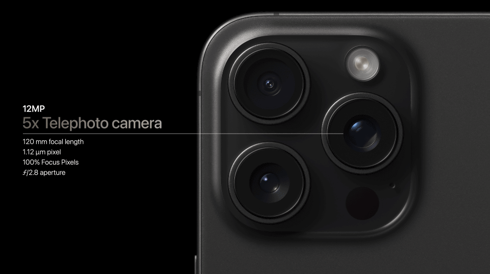 アップルが「iPhone 15 Pro Max」を発表、5倍光学ズームの望遠カメラ