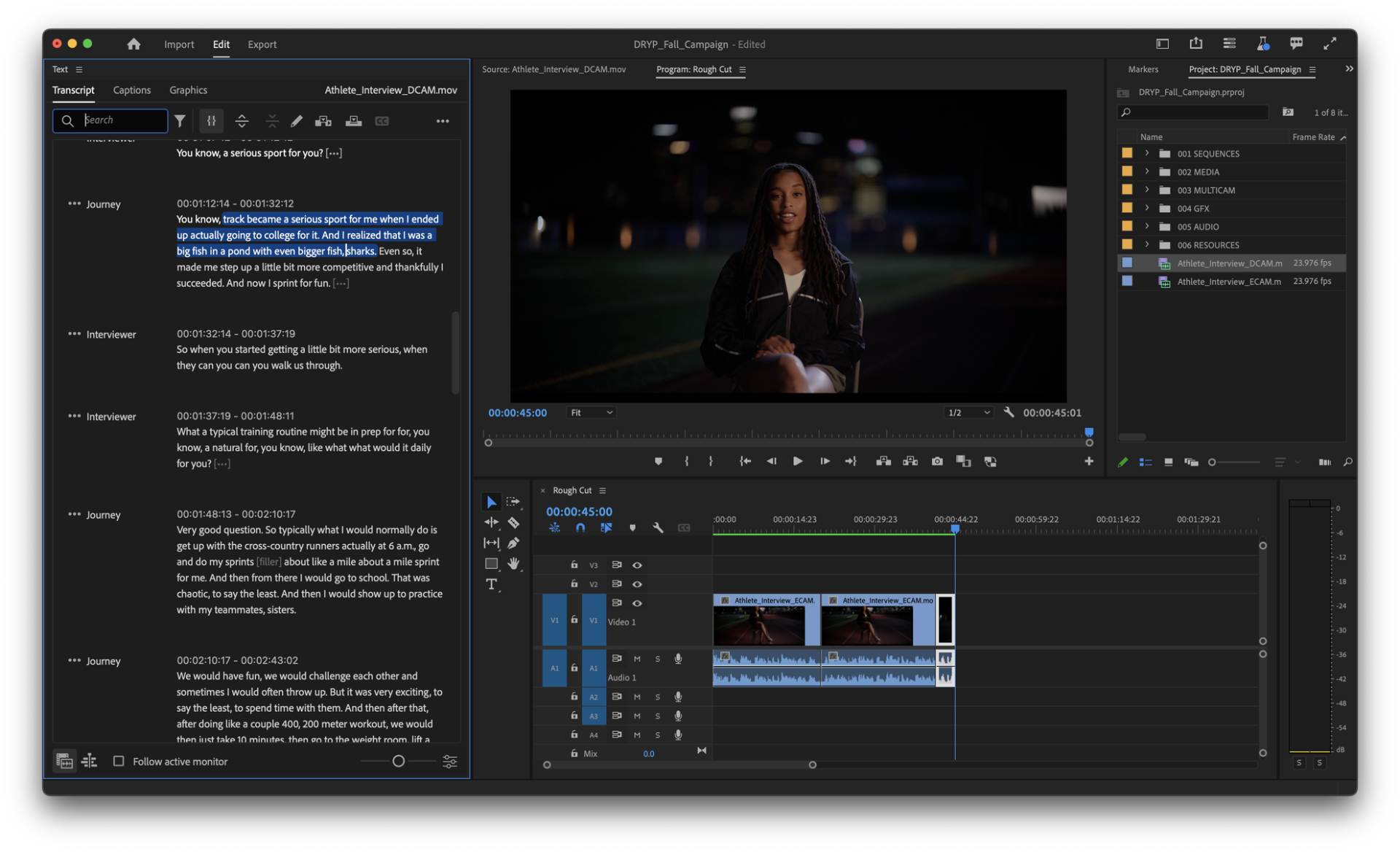 文字起こしベースの編集機能イメージ