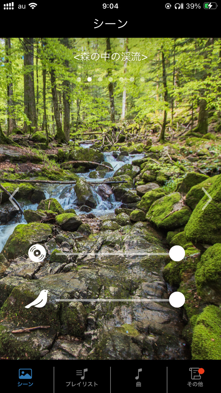 渓流のある静かな森の中で佇んでいるかのような環境音