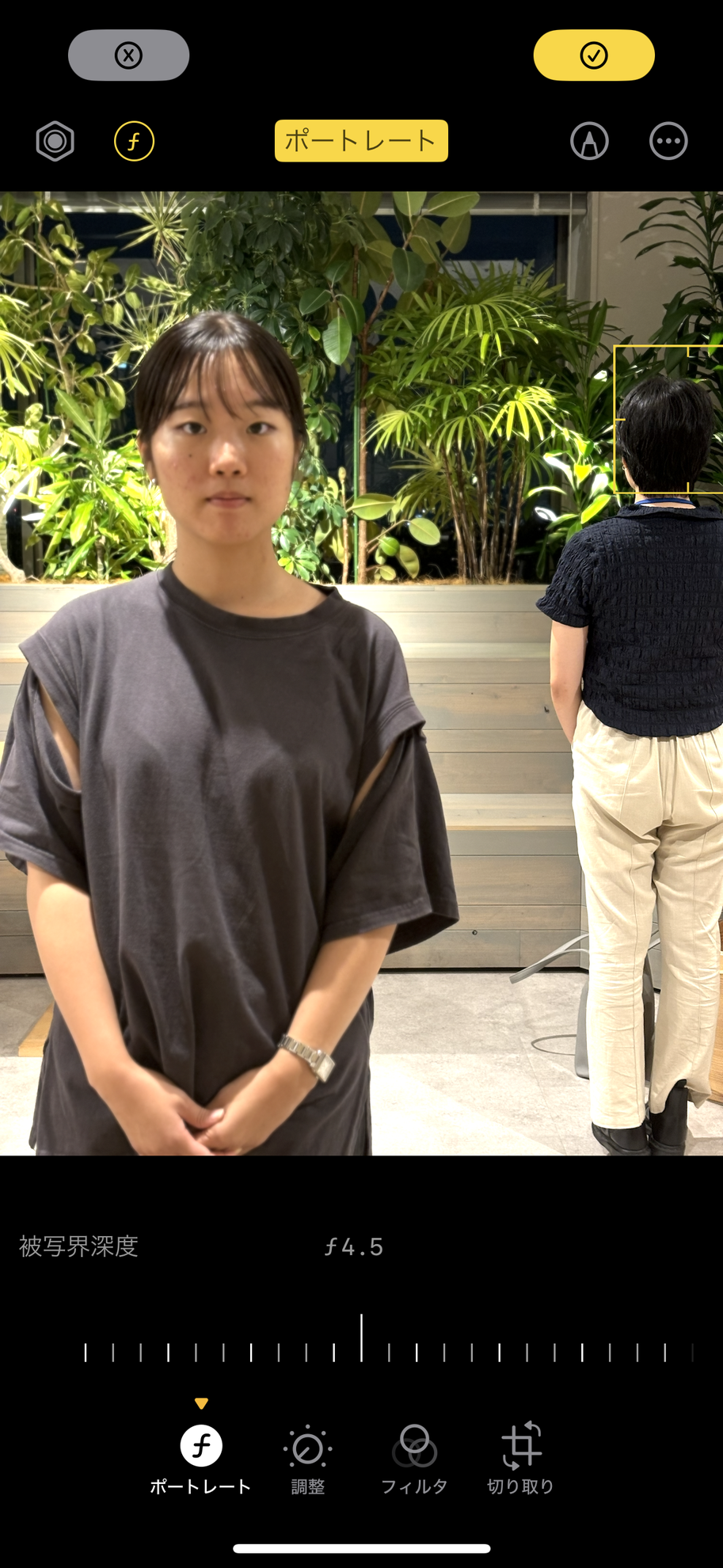 奥の被写体にあわせたところ