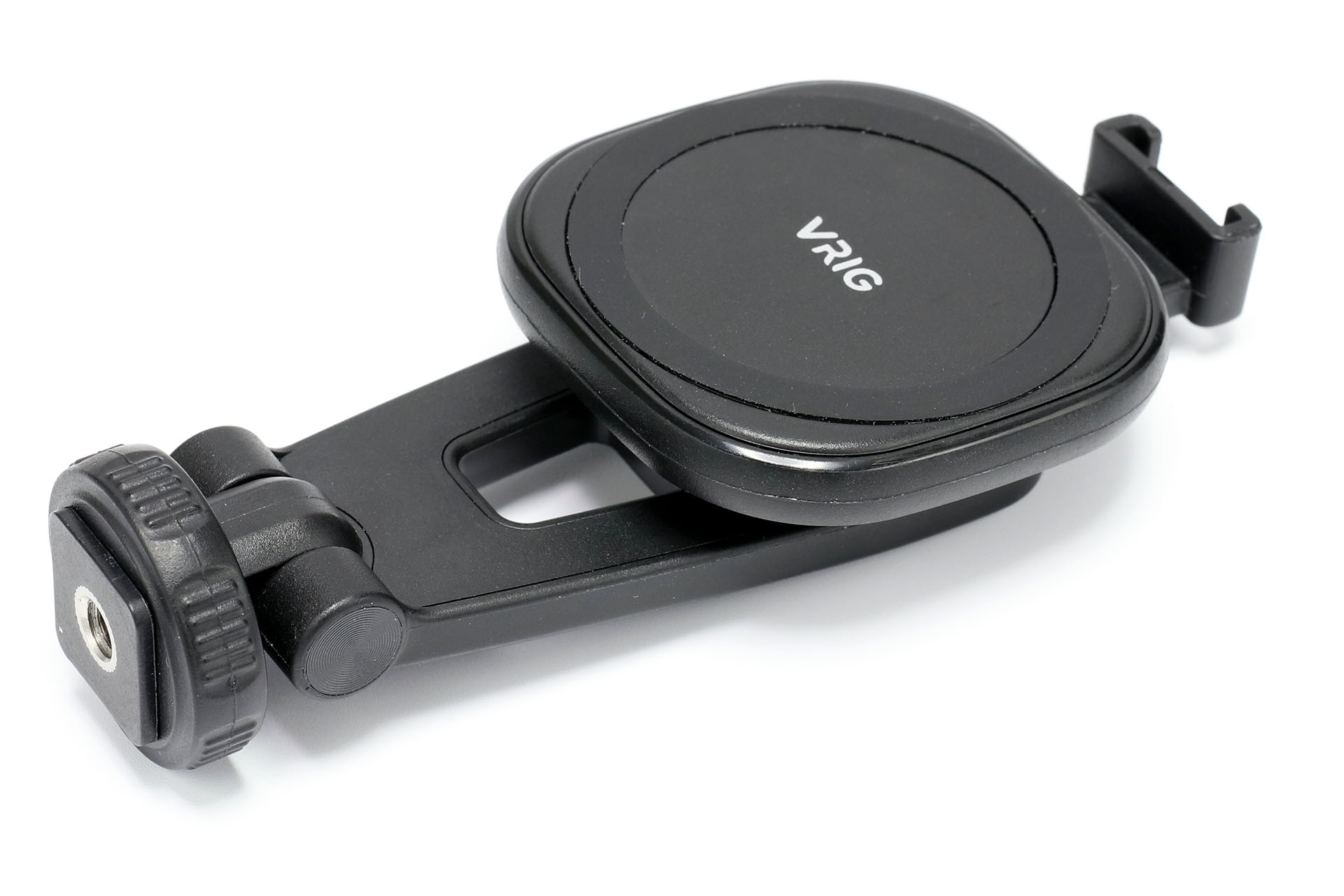 VRIG「MG-03」は三脚に装着して使うMagSafe対応スマートフォンホルダーだ。