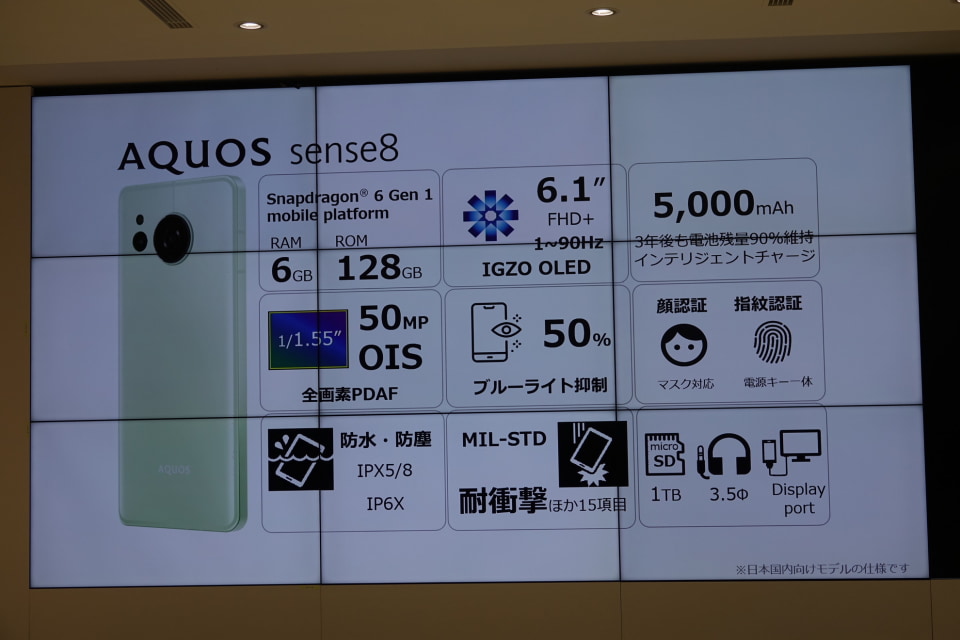 シャープ「AQUOS sense8」を発表――気軽にきれいに撮影できるカメラ機能