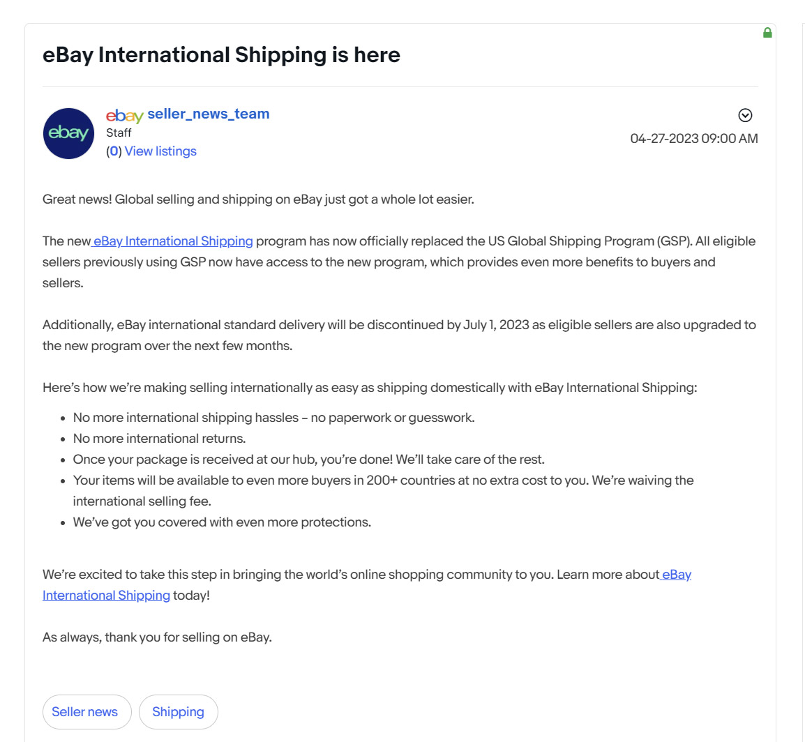 2023年4月に「eBay International Shipping」が開始したのだそう