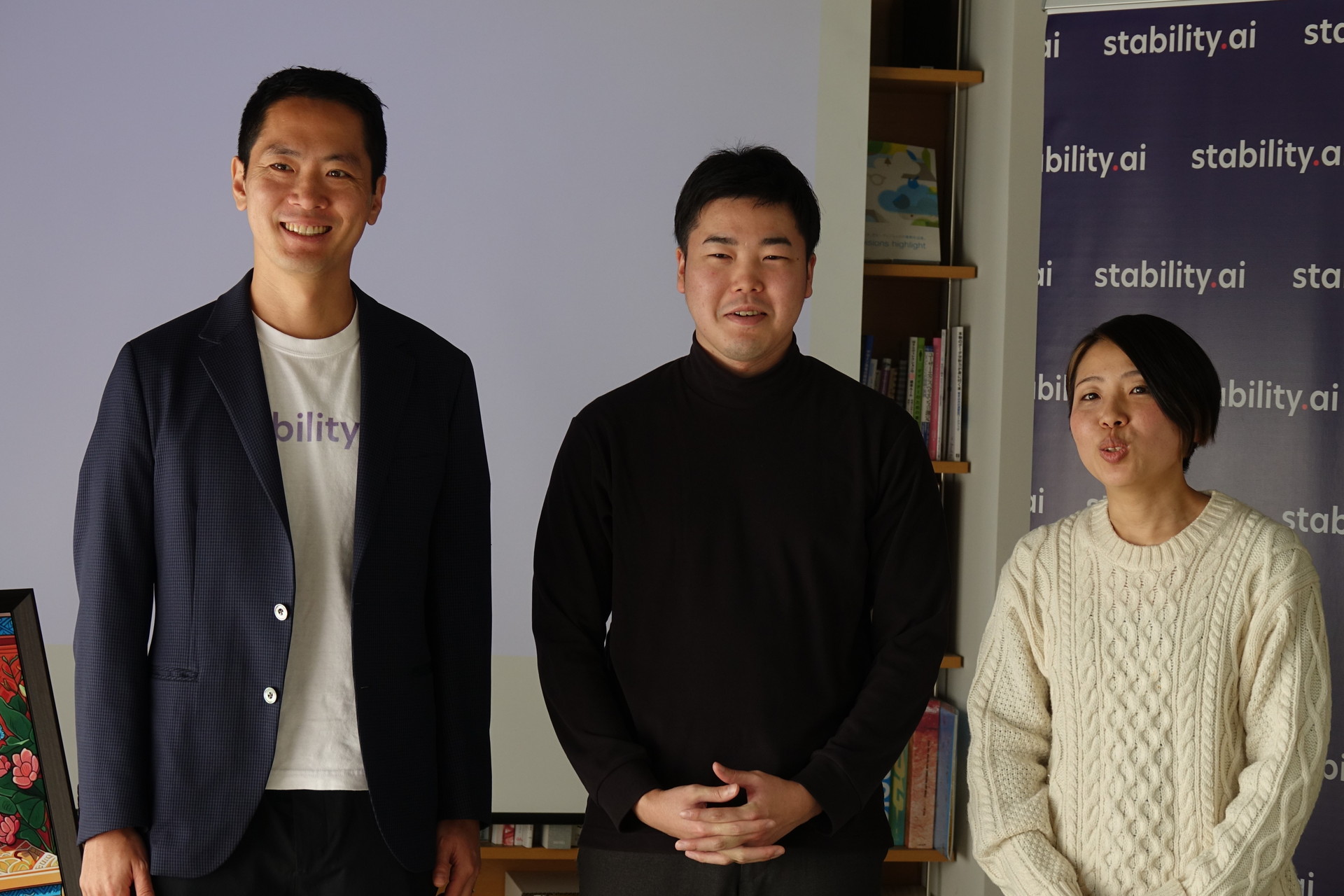 左からStability AI チー氏、Fotographer AI 鈴木氏、Stability AI 中山氏