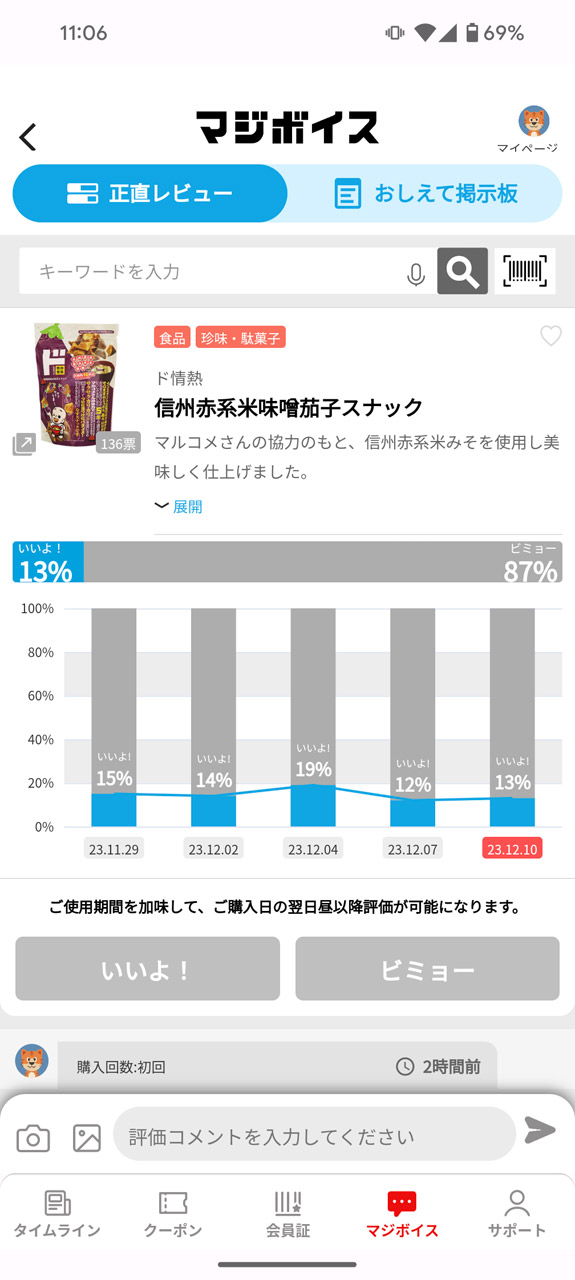 評価の低い商品の情報もそのまま表示