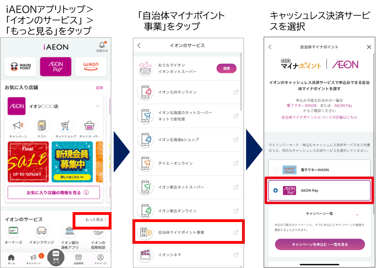 iAEONアプリでの申し込み方法