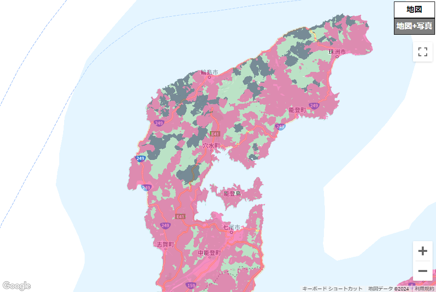NTTドコモの復旧エリアマップ（12日14時ごろのもの）