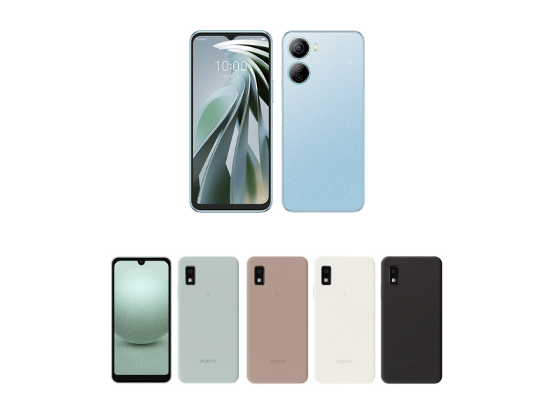 （上）「Libero 5G IV」<br>（下）「AQUOS wish3」