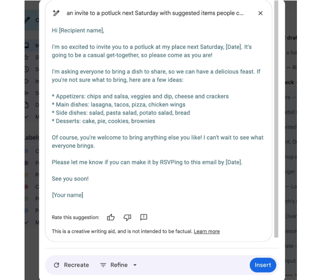 GmailでのGemini利用イメージ