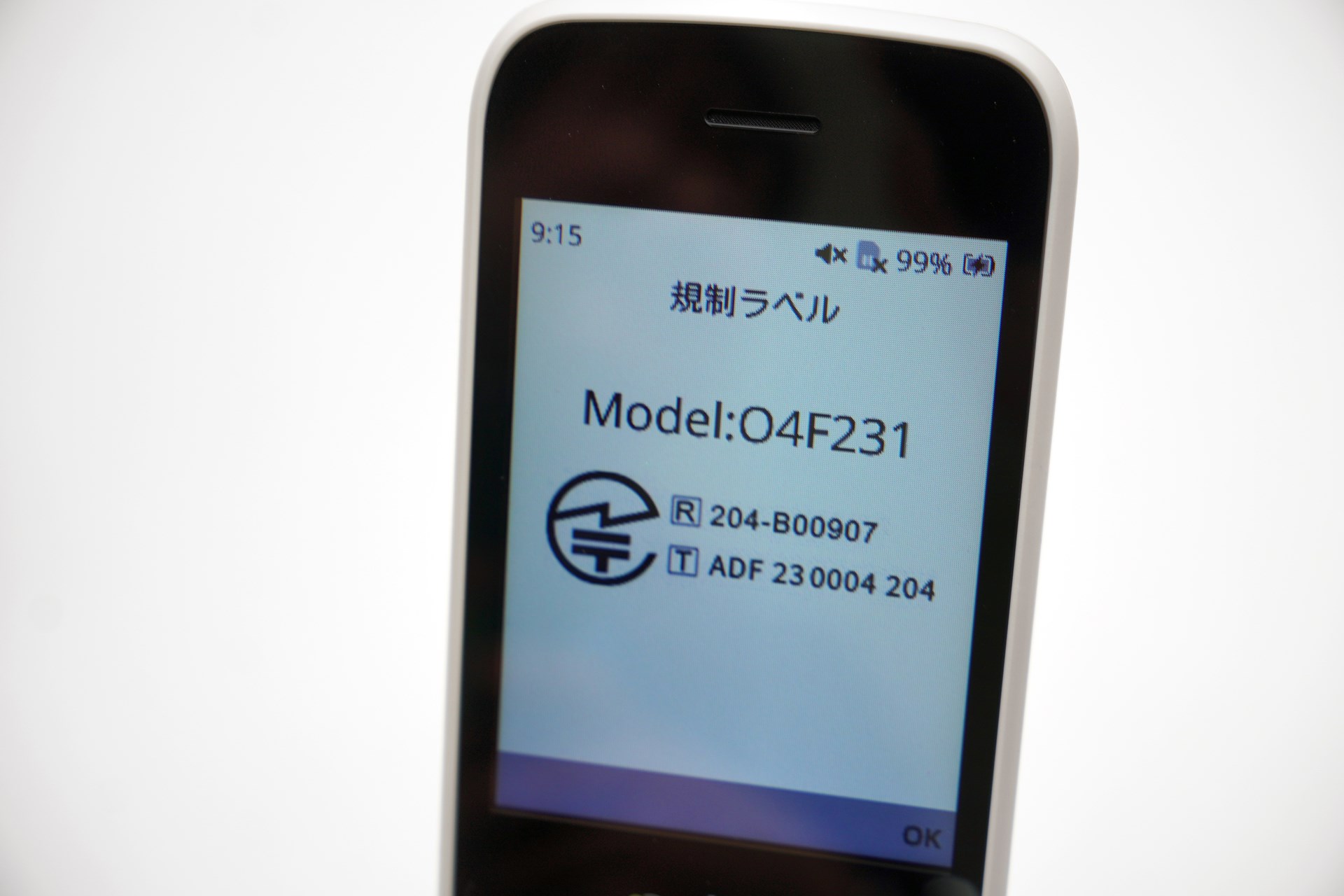 技適マークも表示できた